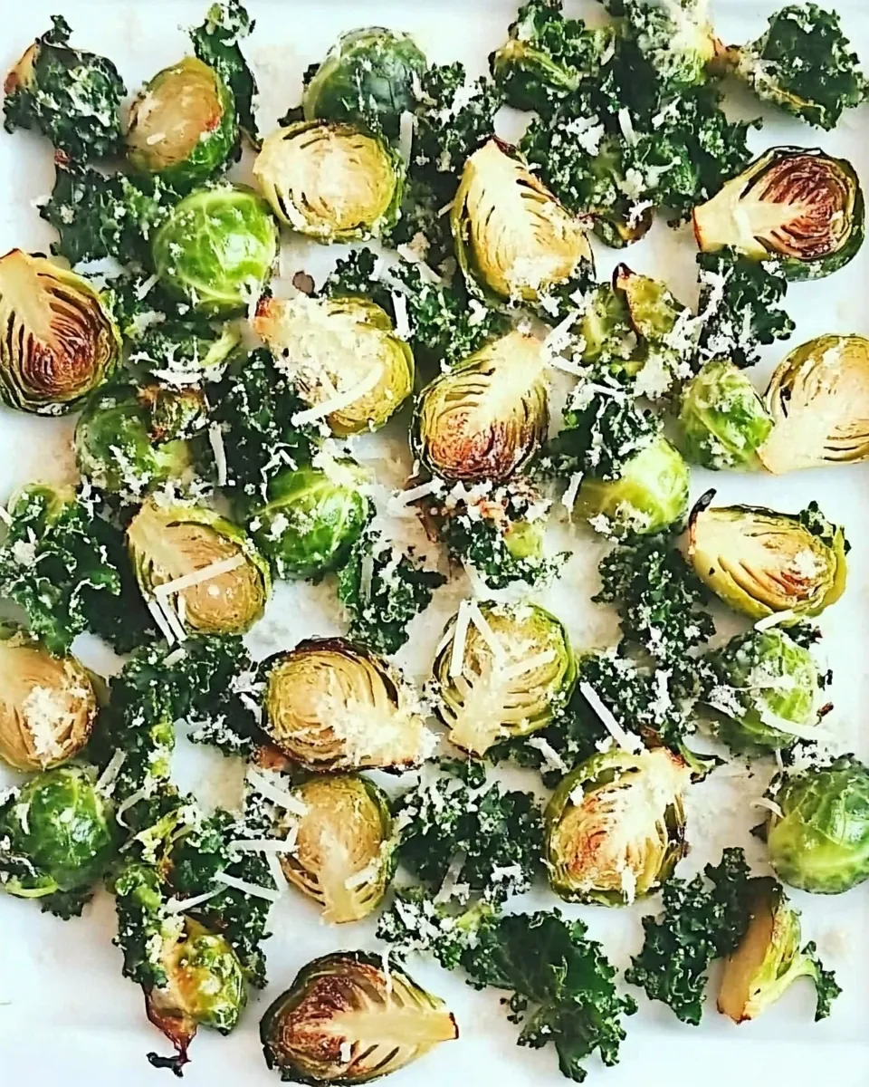 Kale Sprouts with Roasted Garlic and Parmesan