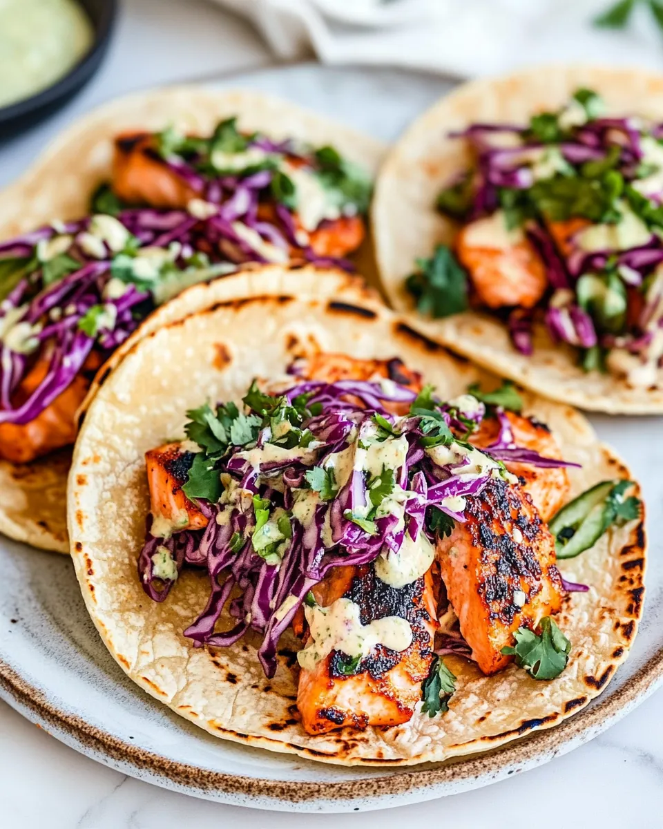 Korean Inspired Salmon Tacos