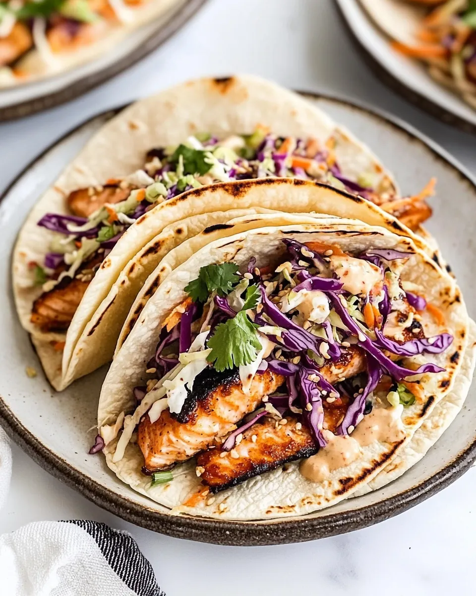 Korean Inspired Salmon Tacos