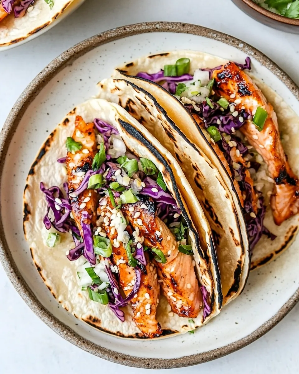 Korean Inspired Salmon Tacos