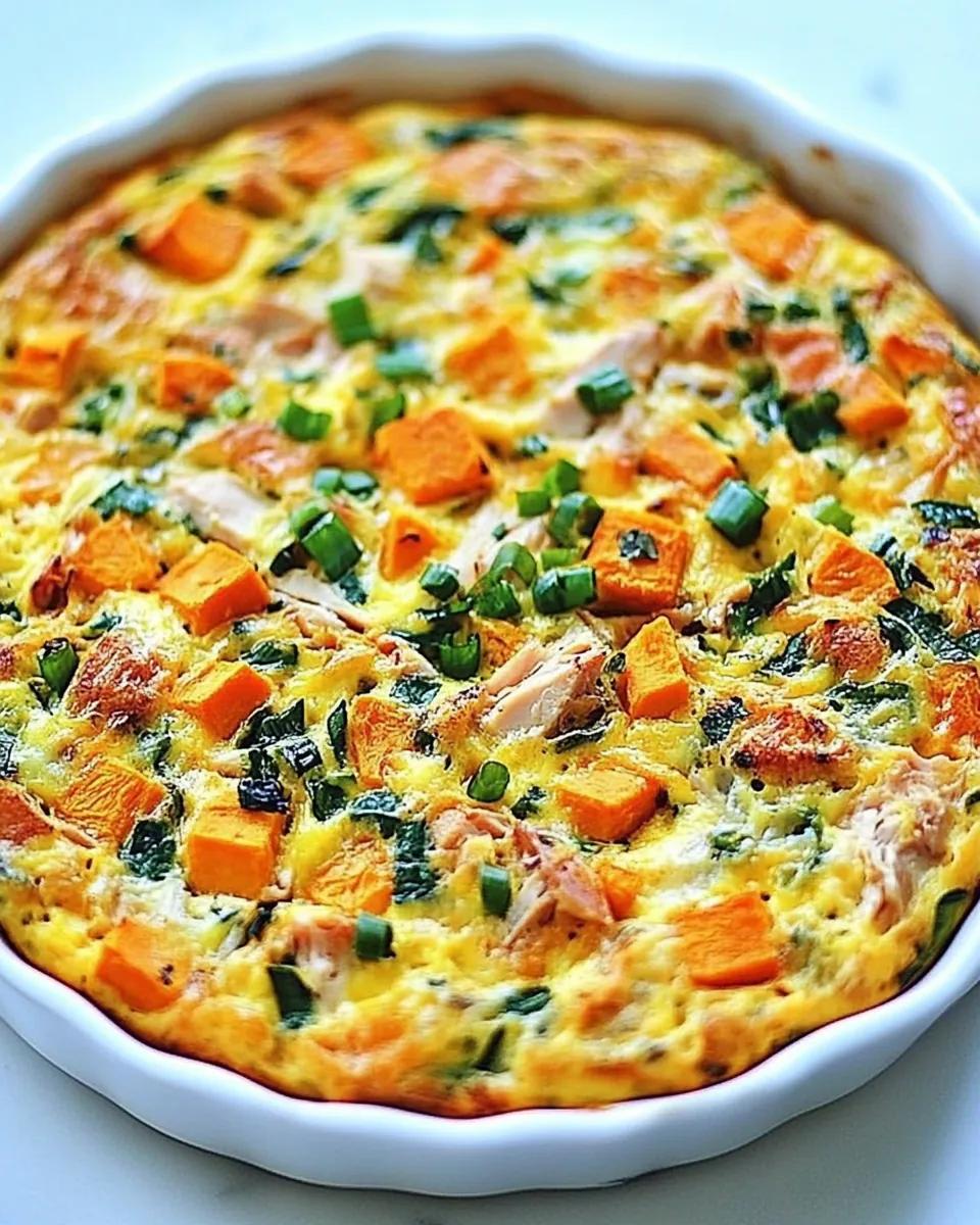 Leftover Turkey and Sweet Potato Frittata