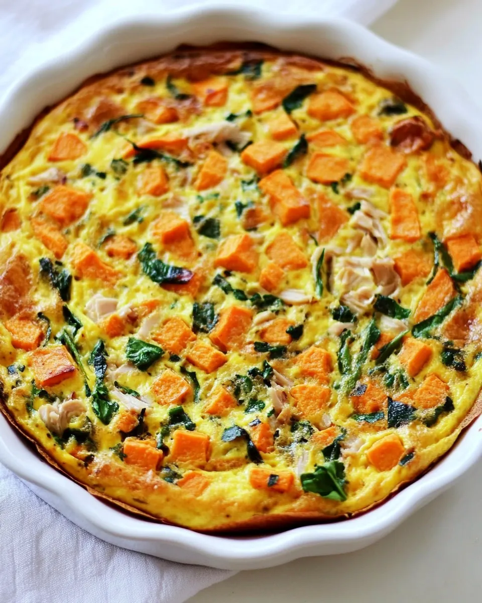 Leftover Turkey and Sweet Potato Frittata