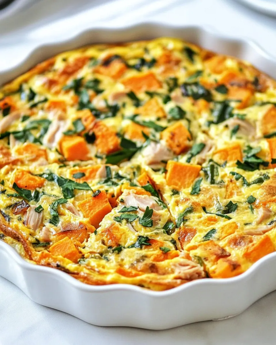 Leftover Turkey and Sweet Potato Frittata