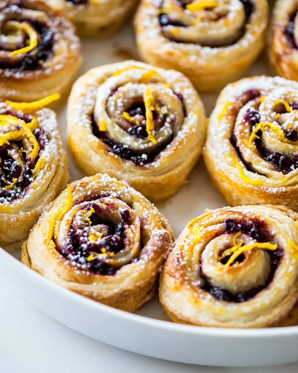 Lemon Blueberry Pastry Rolls