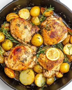Lemon Herb Chicken and Potatoes Skillet