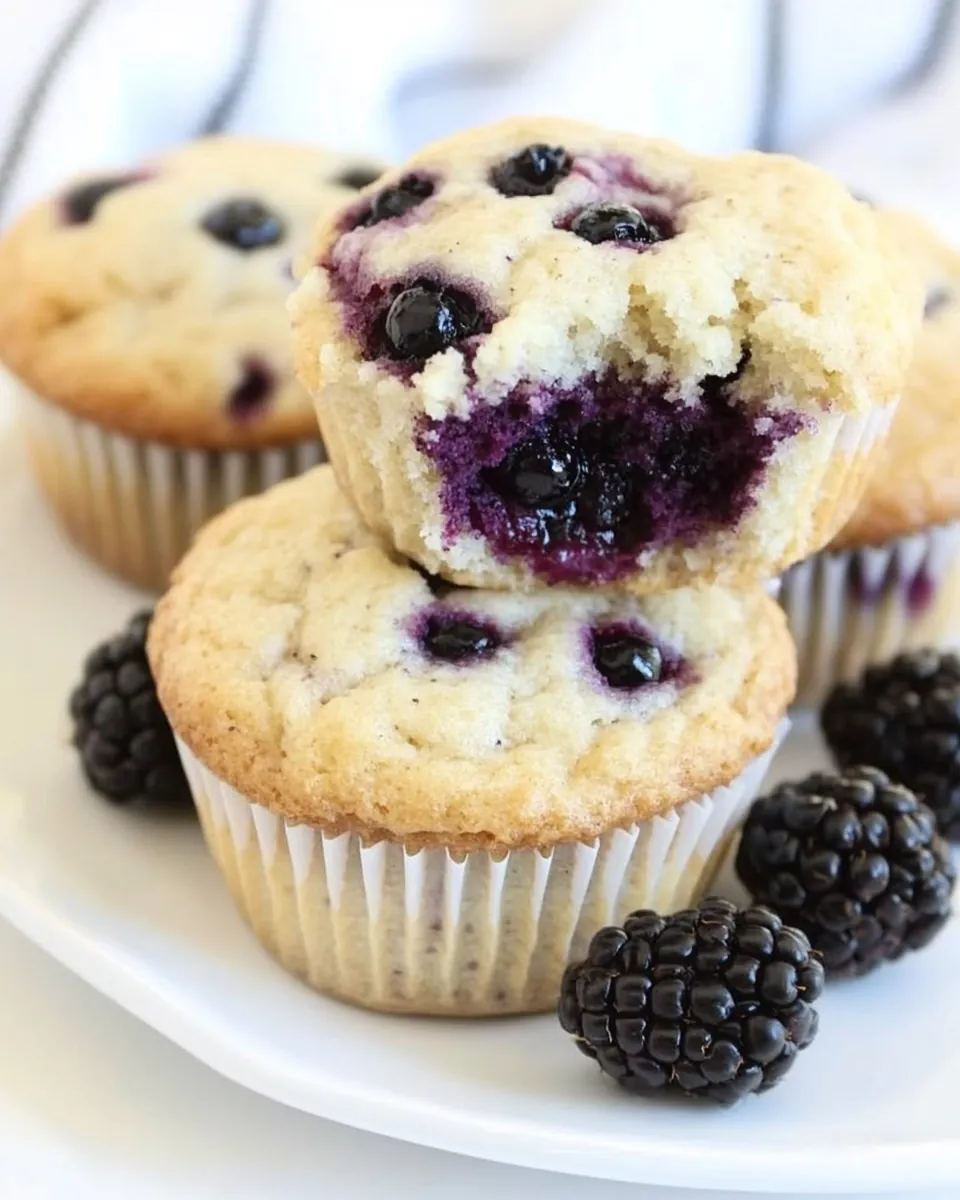 Lemon Ricotta Blackberry Muffins