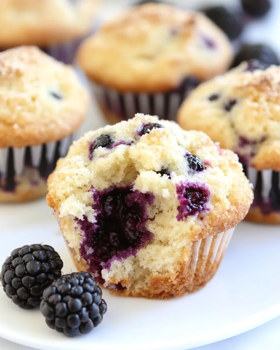 Lemon Ricotta Blackberry Muffins