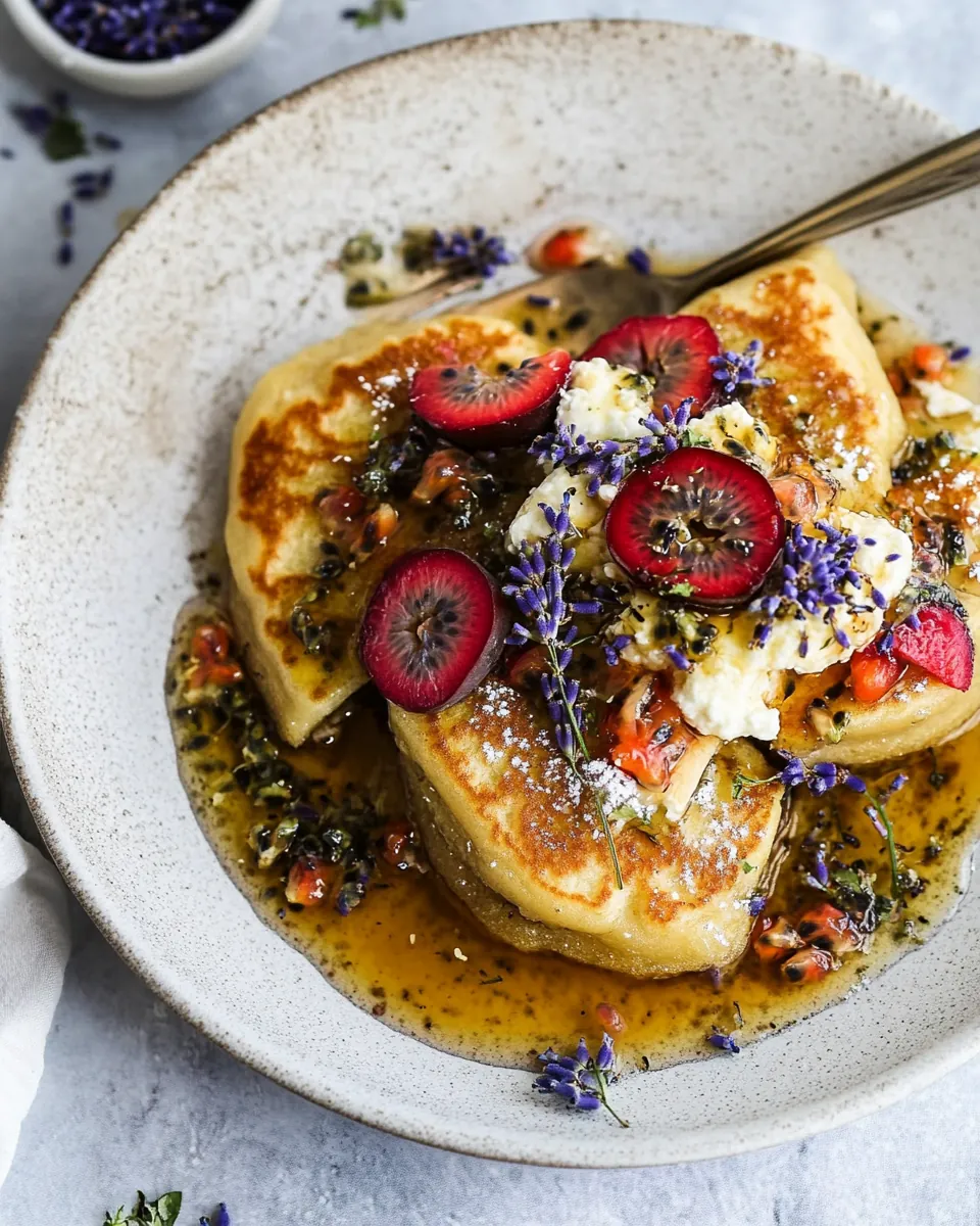 Lemon Ricotta Stuffed Syrian Pancakes