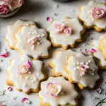 Lemon Rose Shortbread Cookies