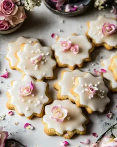 Lemon Rose Shortbread Cookies