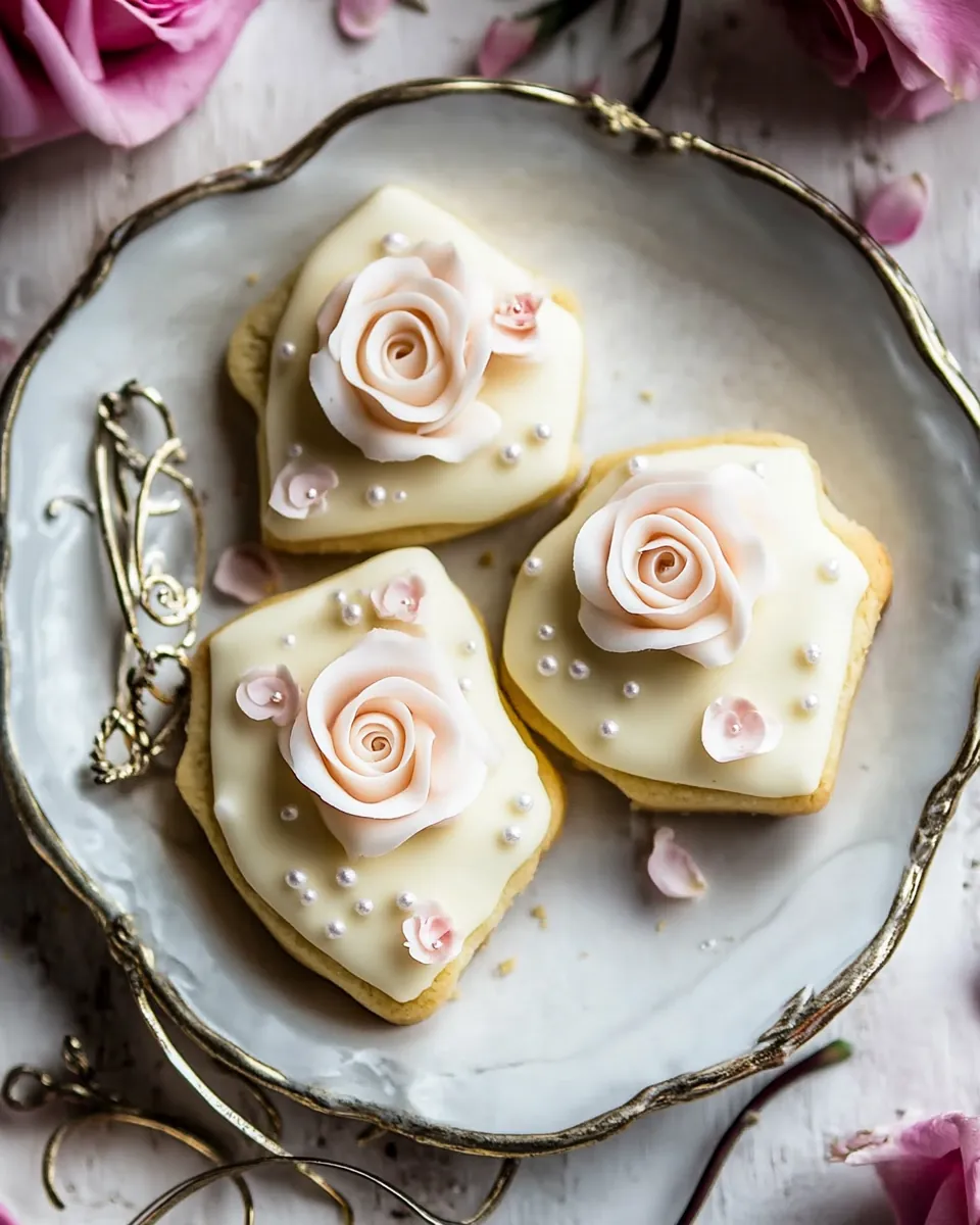 Lemon Rose Shortbread Cookies