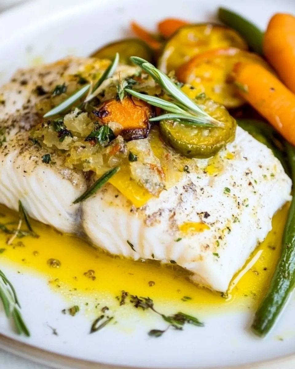 Light Elegant White Fish and Vegetables