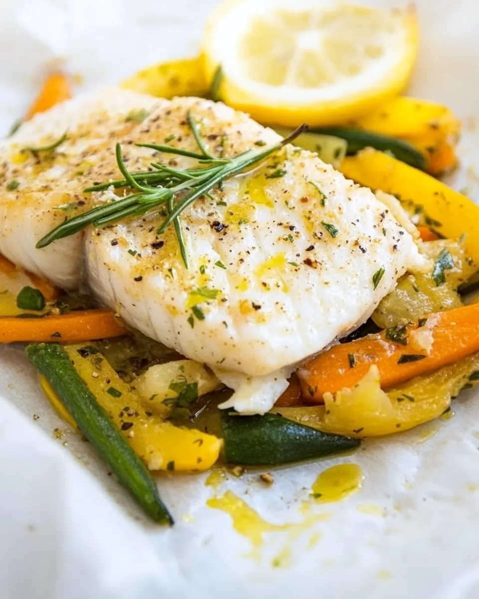 Light Elegant White Fish and Vegetables