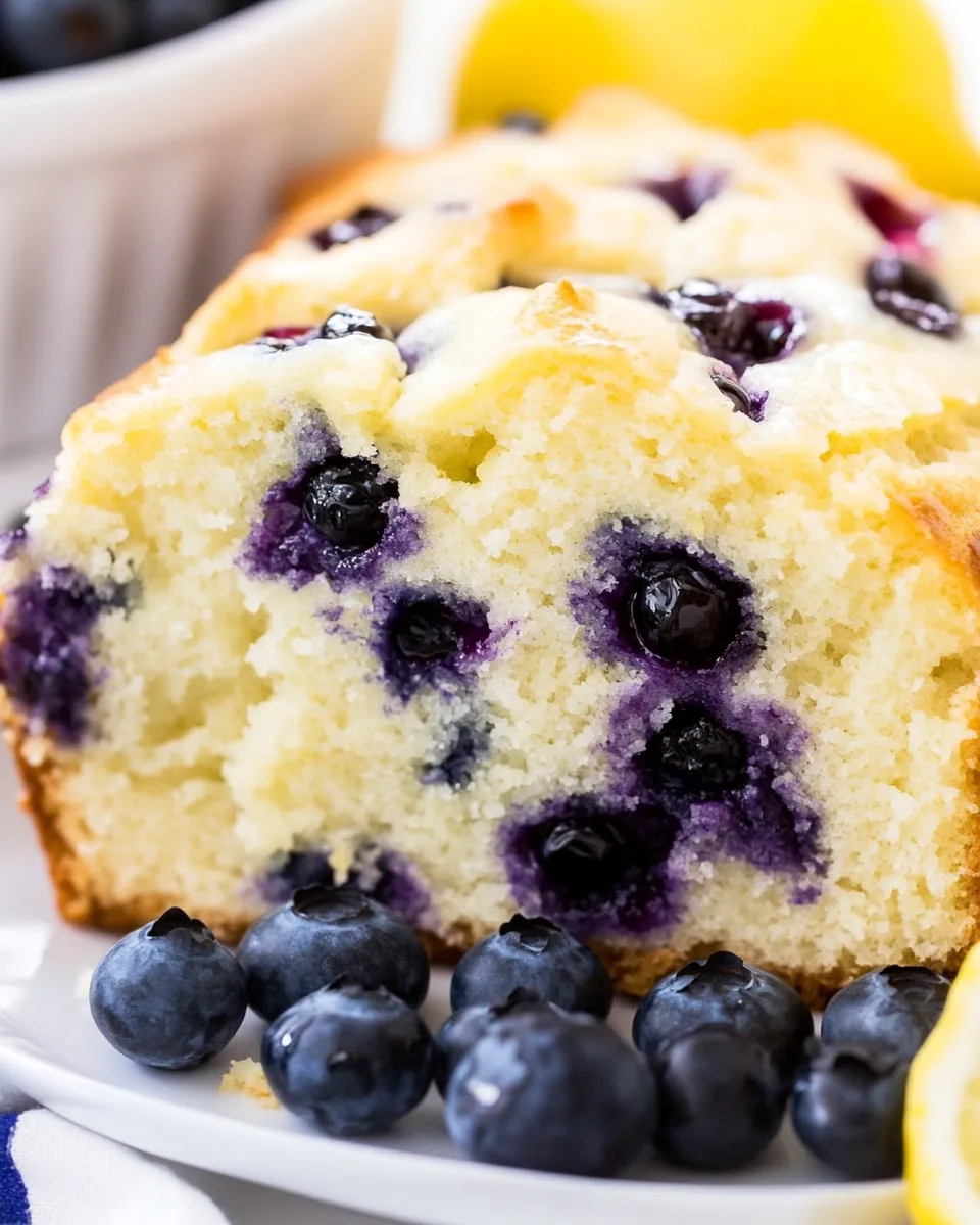Lightened Up Blueberry Lemon Pound Cake
