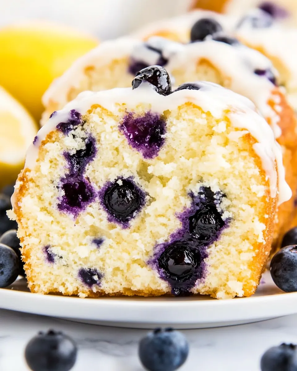 Lightened Up Blueberry Lemon Pound Cake