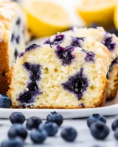 Lightened Up Blueberry Lemon Pound Cake