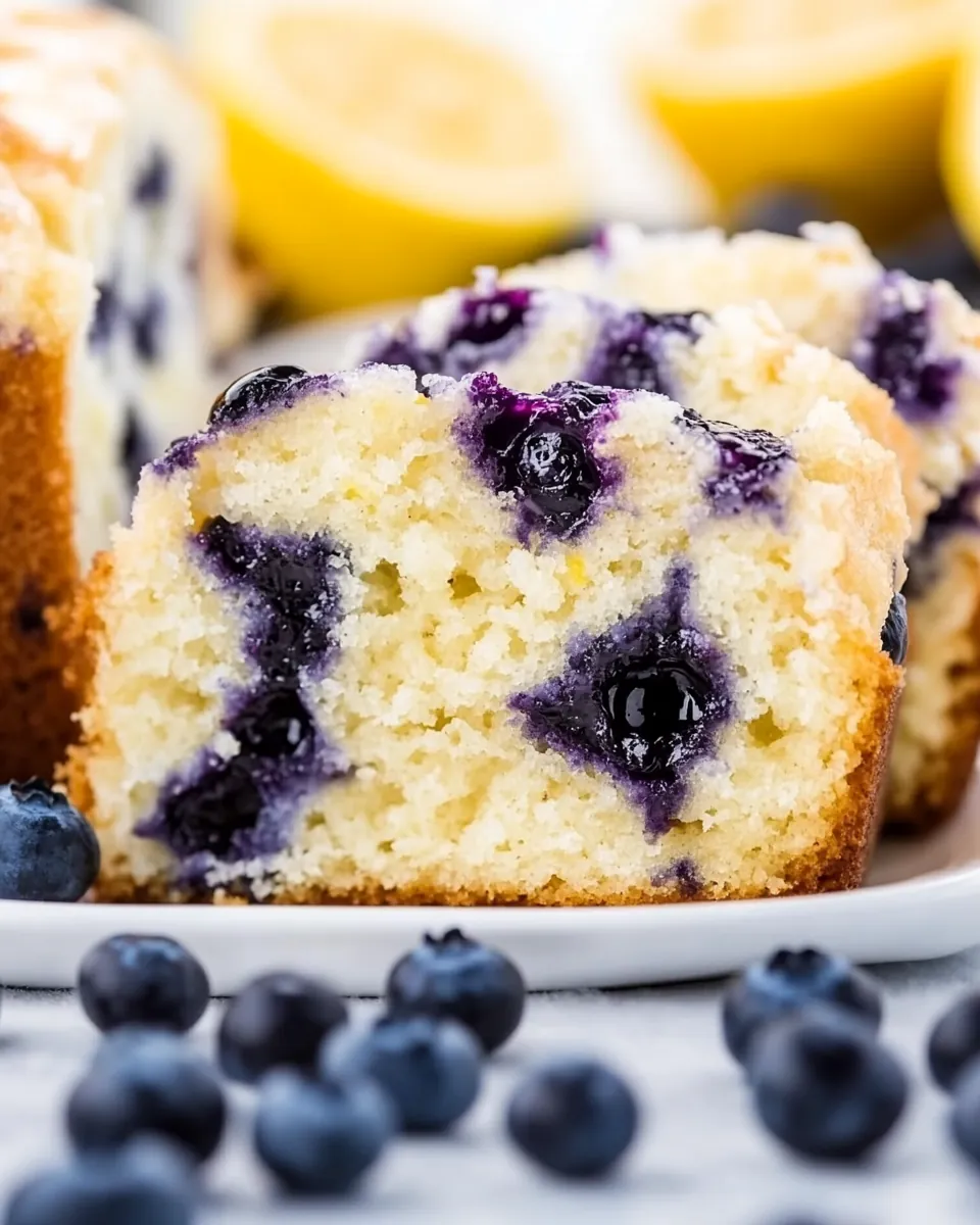 Lightened Up Blueberry Lemon Pound Cake