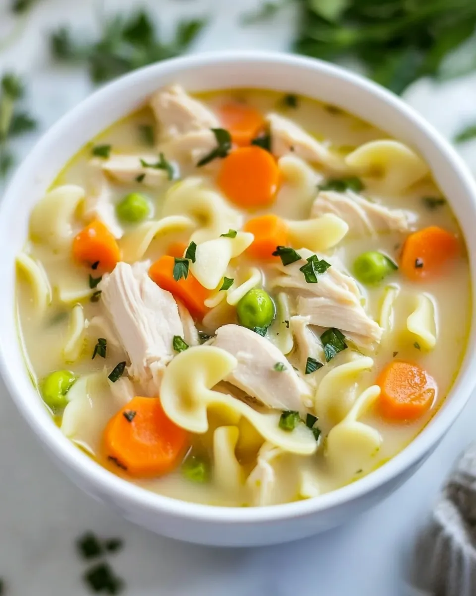 Lightened Up Creamy Chicken Noodle Soup