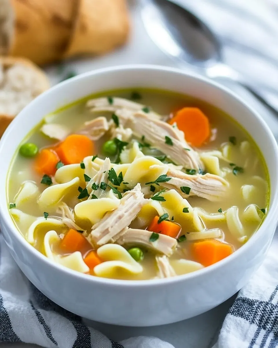 Lightened Up Creamy Chicken Noodle Soup