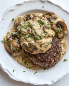 Low Carb Burgers with Creamy Mushroom Sauce