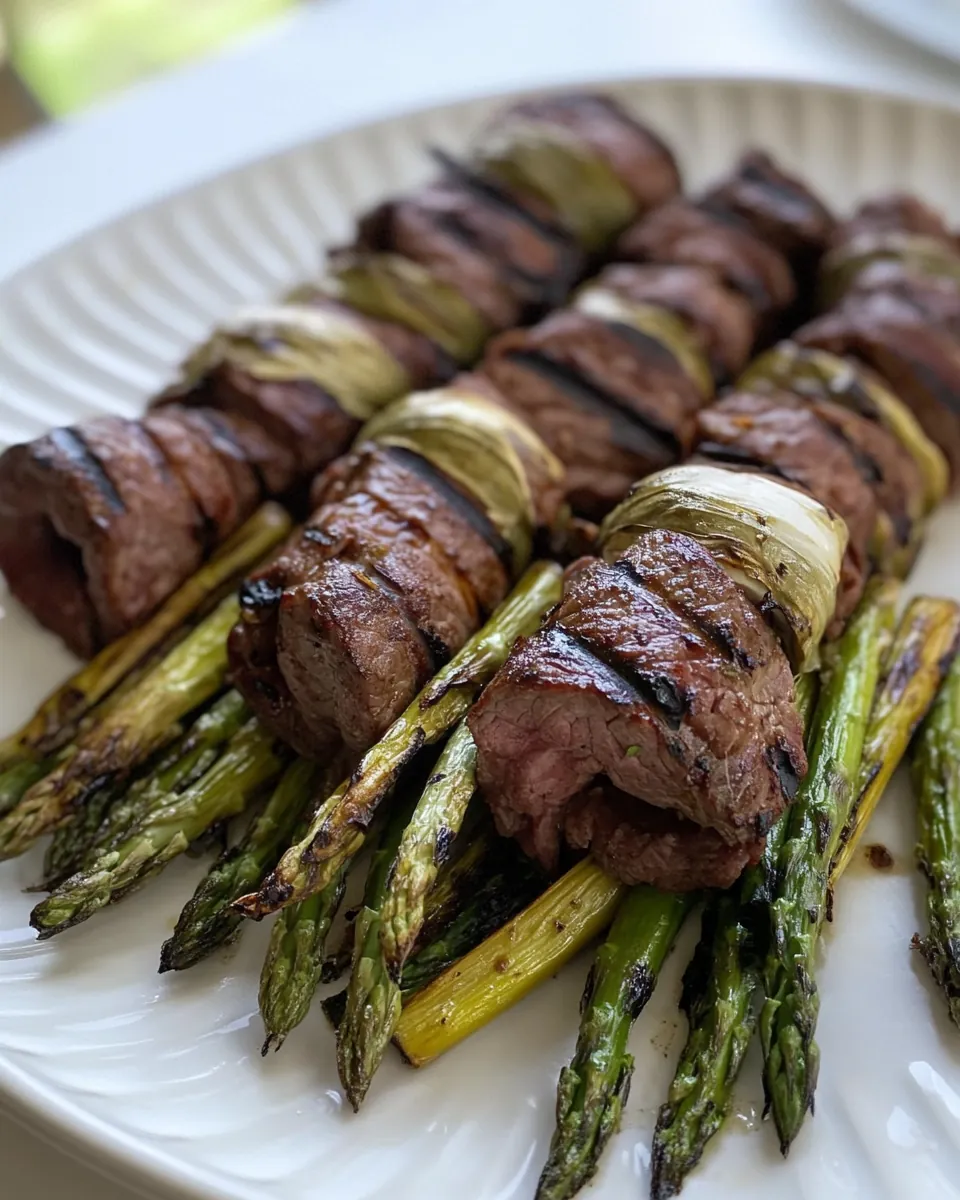 Macro Friendly Grilled Beef Asparagus Roll Ups
