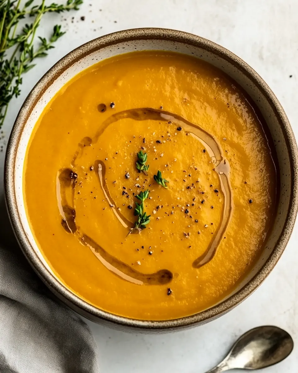 Maple Roasted Sweet Potato Carrot Soup