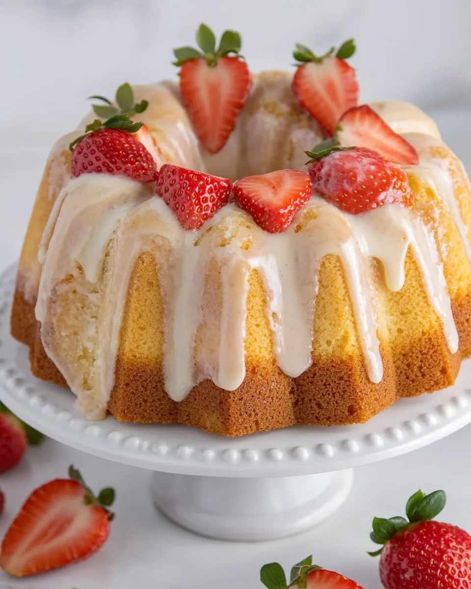 Marbled Strawberry Bundt Cake