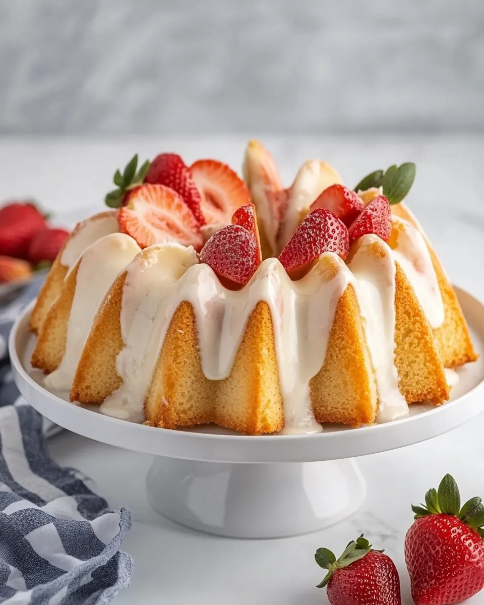 Marbled Strawberry Bundt Cake