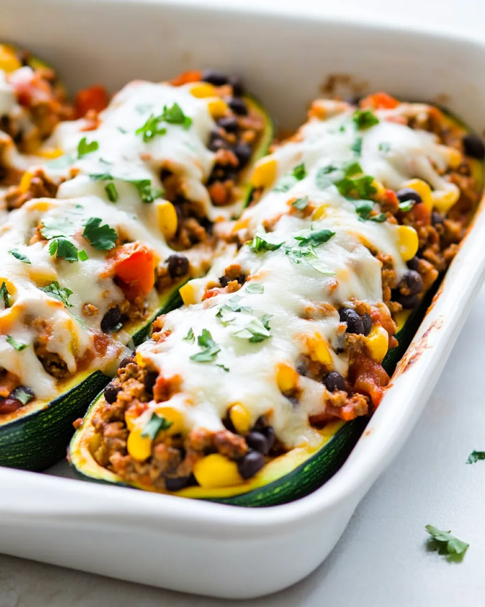 Meatless Zucchini Burrito Boats
