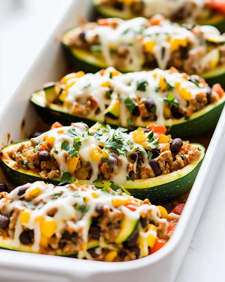 Meatless Zucchini Burrito Boats