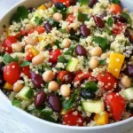 Mediterranean Three Bean Quinoa Salad