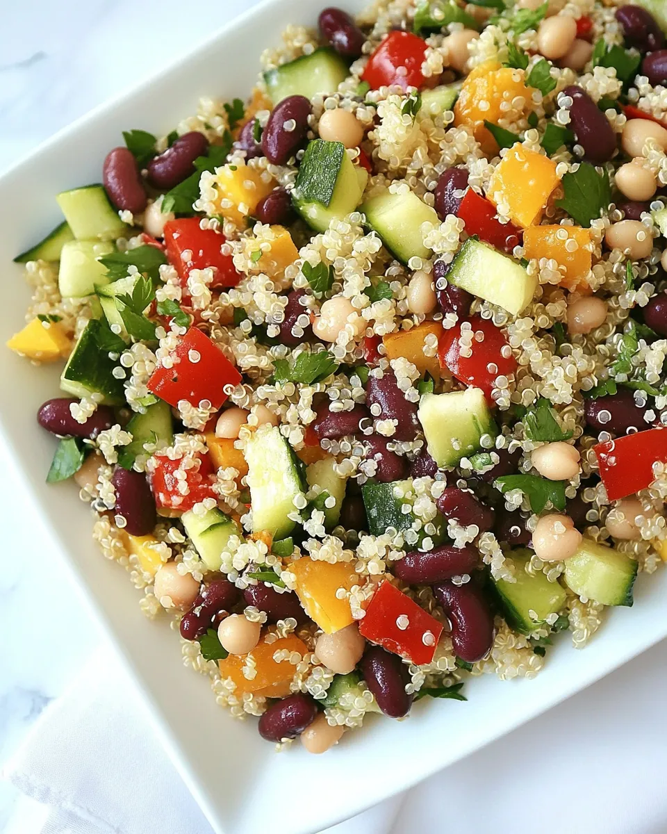 Mediterranean Three Bean Quinoa Salad
