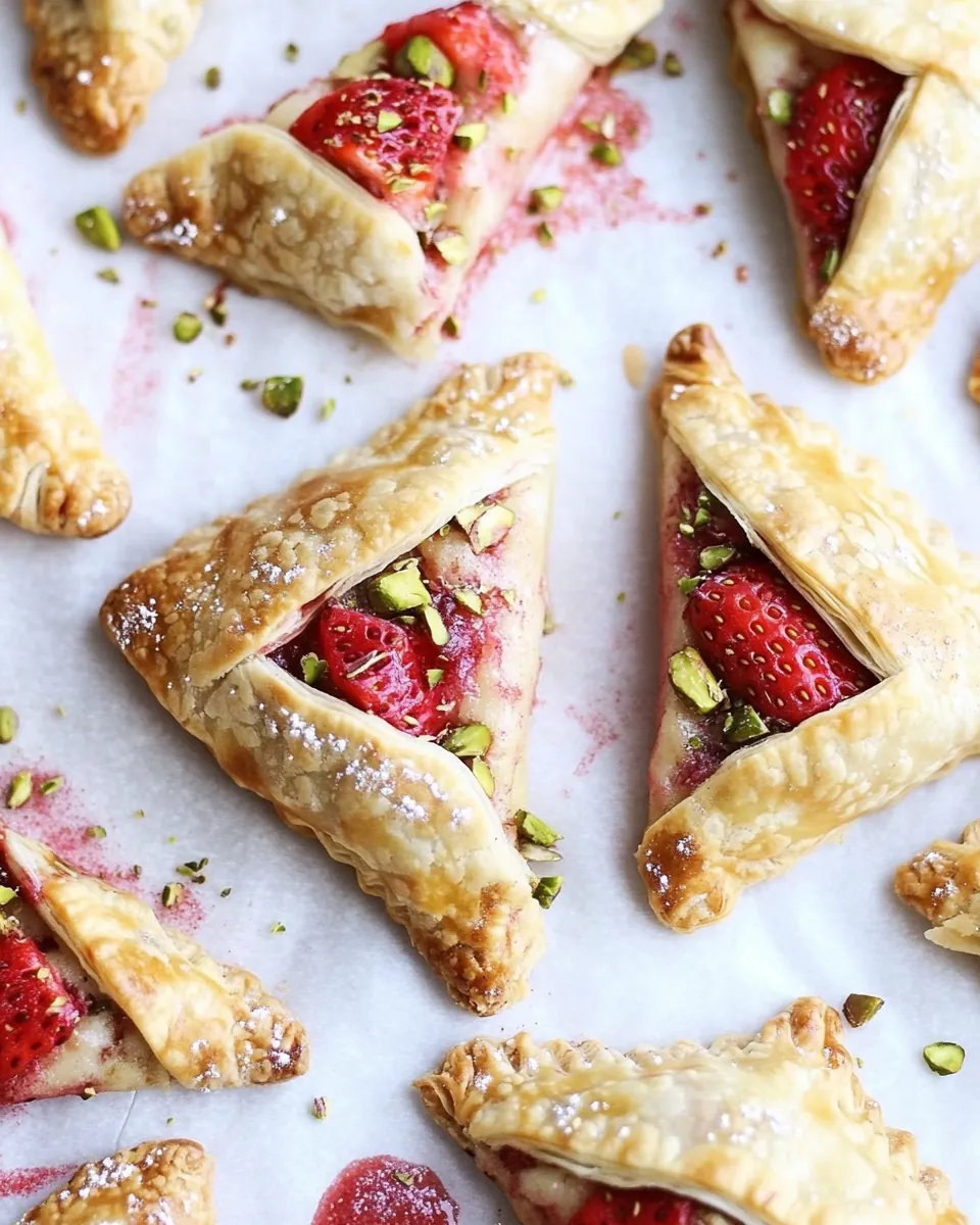 Mini Strawberry Pistachio Turnovers