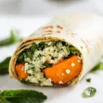 Mint Grilled Sweet Potatoes with Tahini Cauliflower Rice Wrap