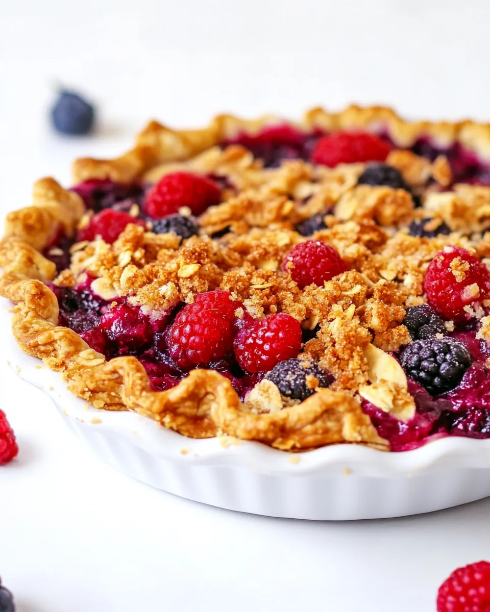 Mixed Berry Streusel Pie