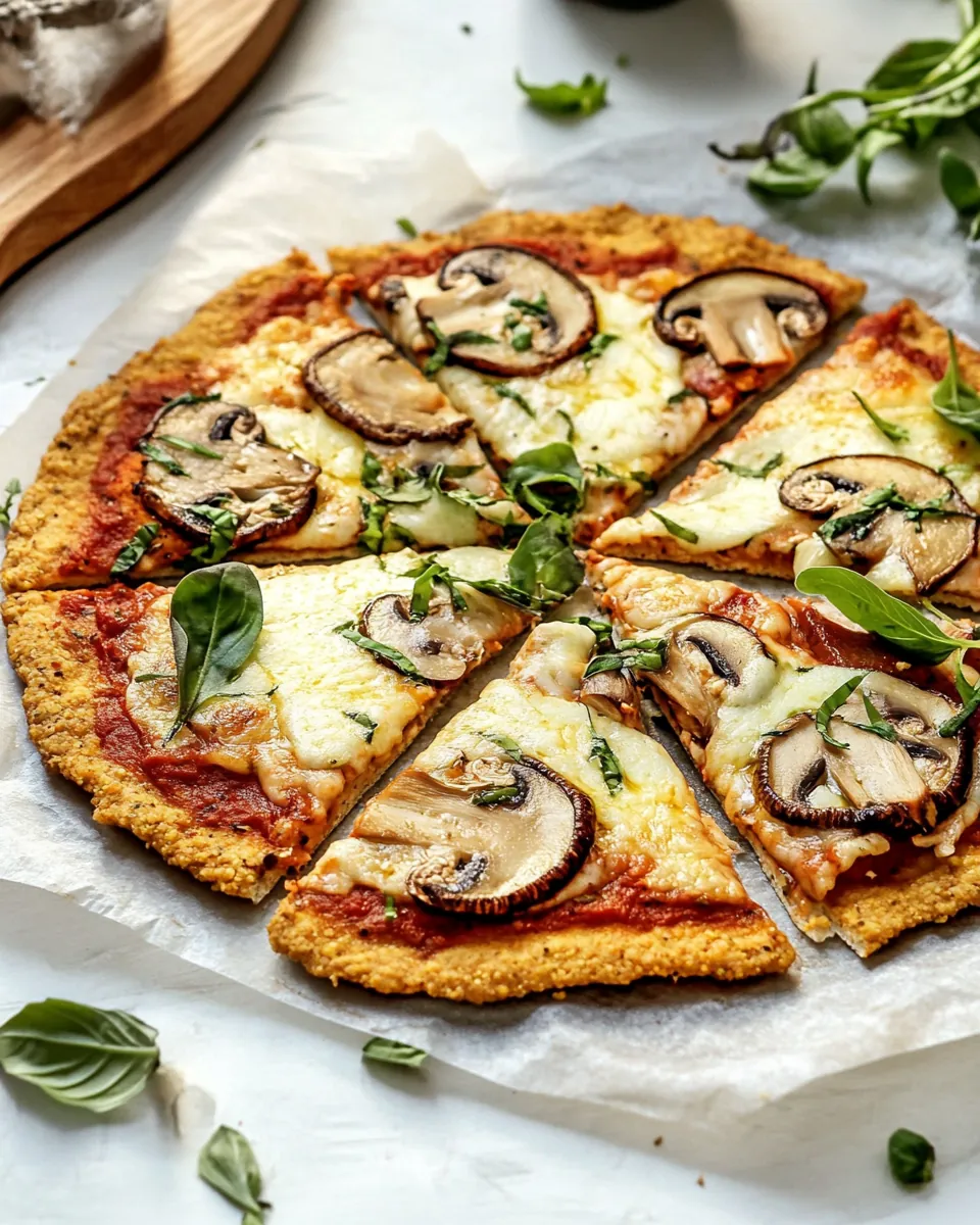 Mozzarella Mushroom Cauliflower Crust Pizza