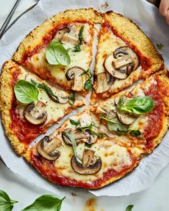 Mozzarella Mushroom Cauliflower Crust Pizza