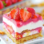 No Bake Strawberry Pretzel Layered Dessert