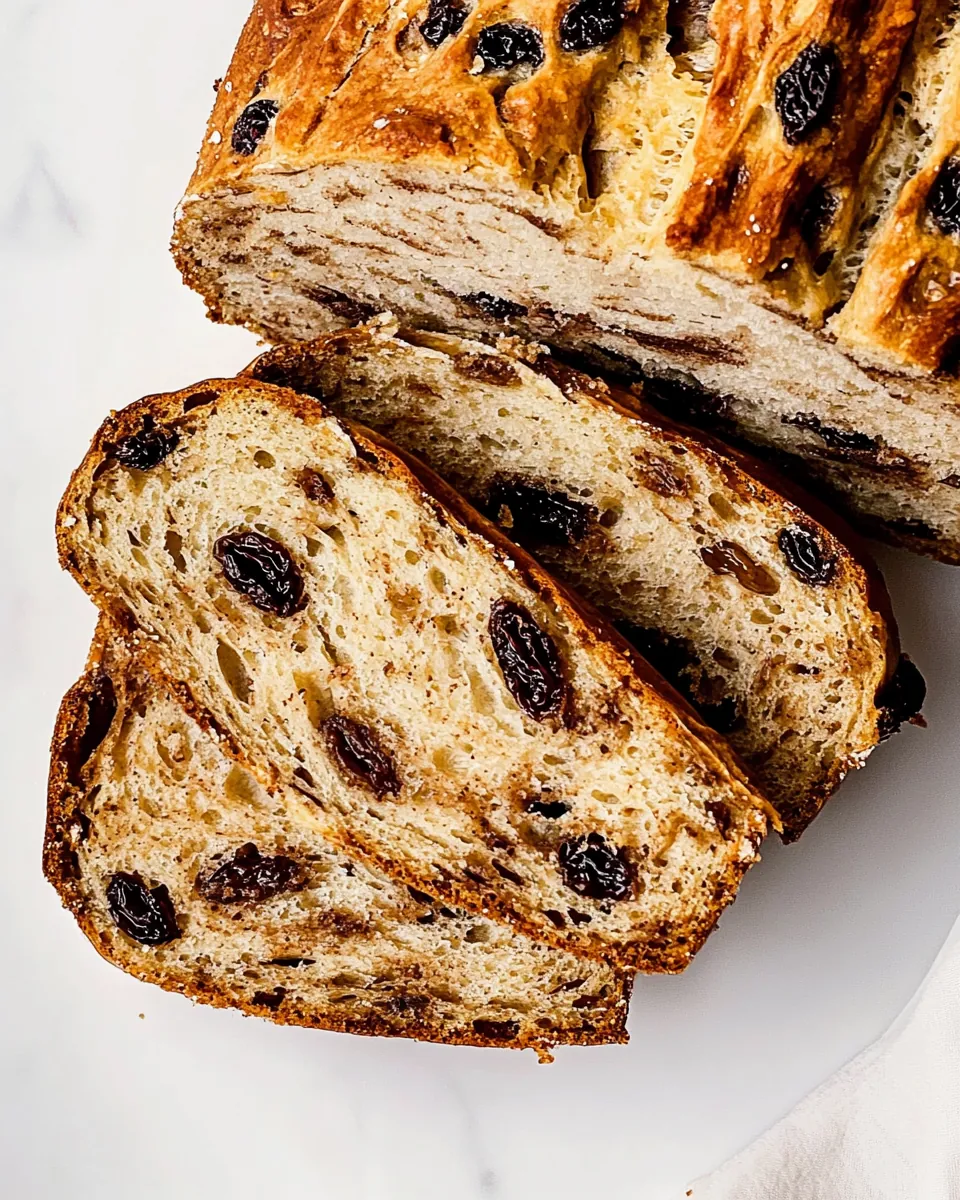 No Knead Cinnamon Raisin Bread