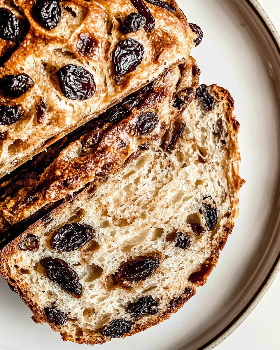 No Knead Cinnamon Raisin Bread