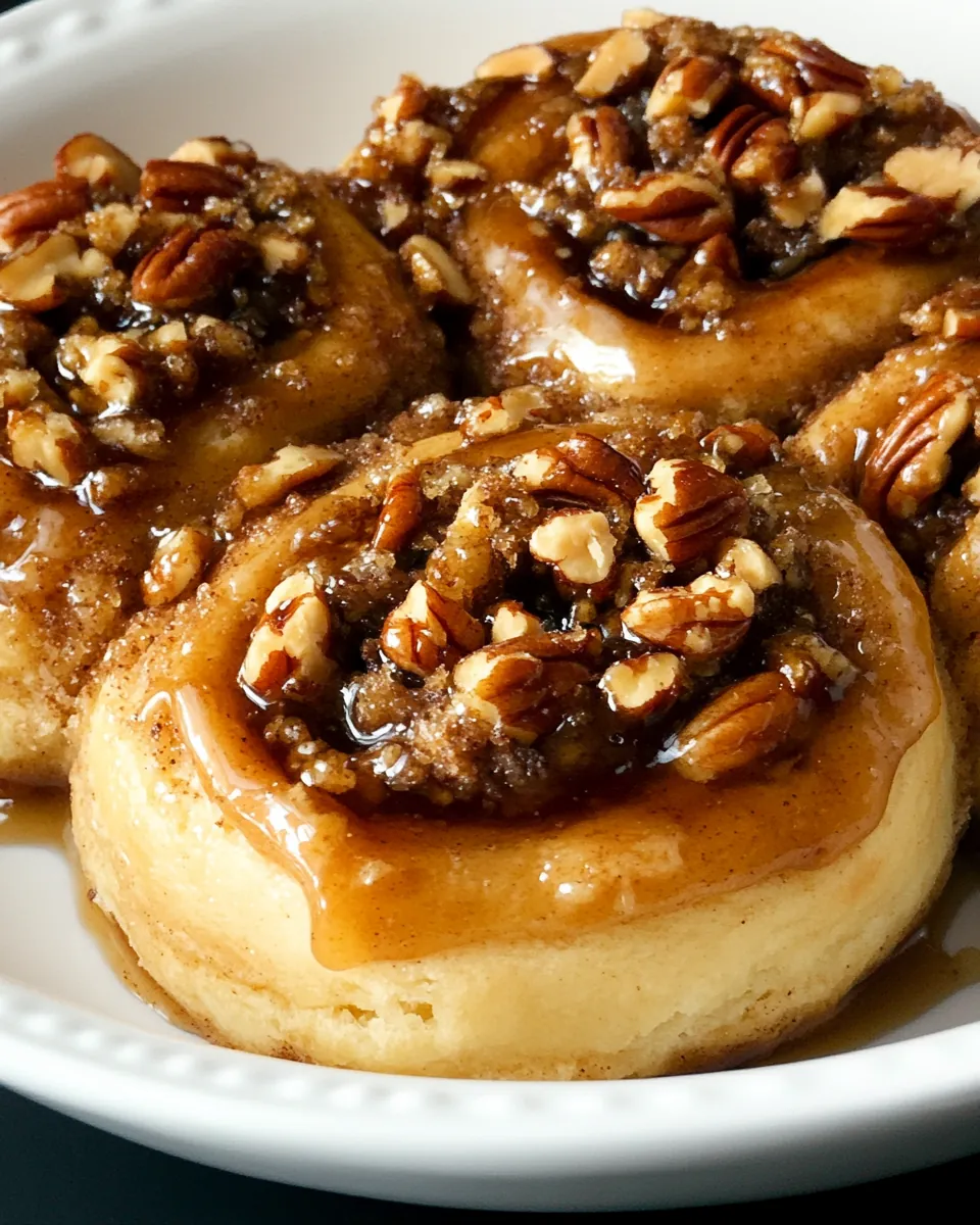 No Knead Sticky Pecan Caramel Cinnamon Rolls