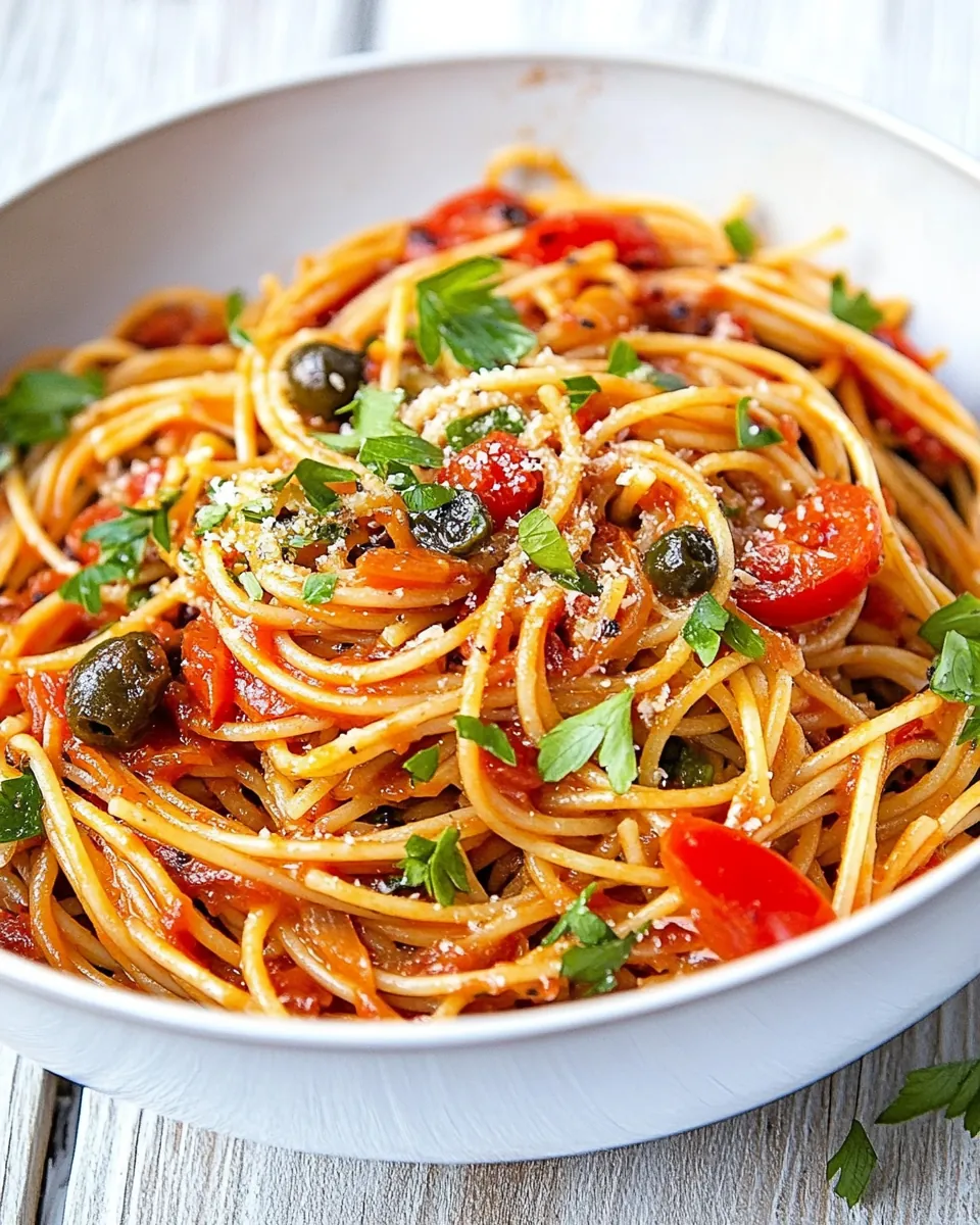 One Pot Spaghetti Puttanesca