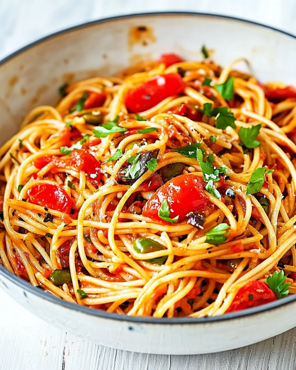 One Pot Spaghetti Puttanesca