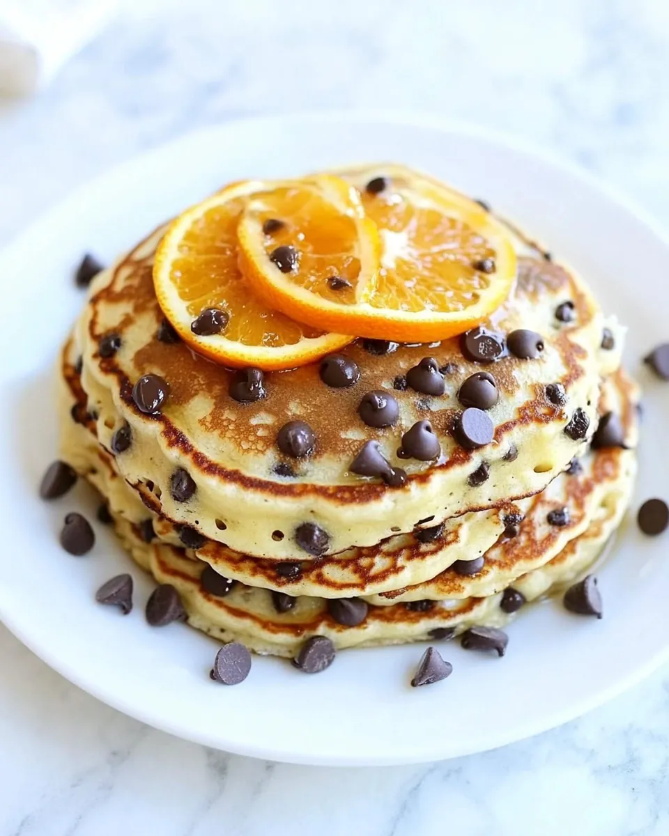 Orange Ricotta Chocolate Chip Pancakes