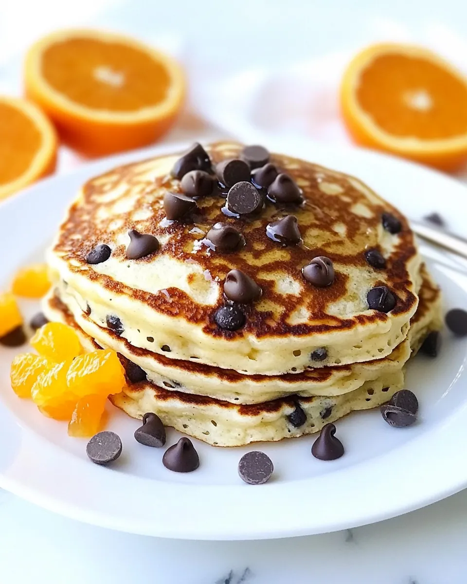 Orange Ricotta Chocolate Chip Pancakes