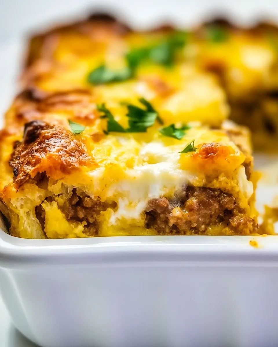 Overnight Sausage and Caramelized Onion Breakfast Casserole