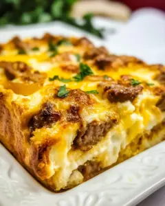 Overnight Sausage and Caramelized Onion Breakfast Casserole
