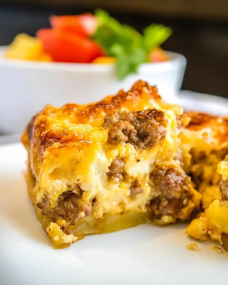 Overnight Sausage and Caramelized Onion Breakfast Casserole