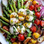 Panzanella Style Caprese Asparagus Salad