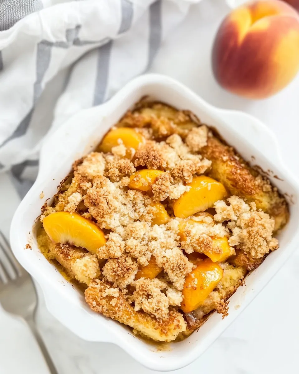 Peach Cobbler French Toast Casserole